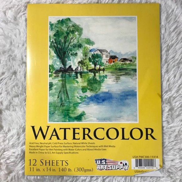 NWOT Strathmore 11 x 14 Heavy Weight Watercolor Pad and 8 Basswood Palette Set - Picture 2 of 9